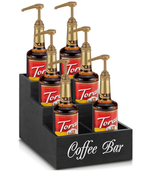 3-Tier Coffee Syrup Organizer, Wood Coffee Syrup Holder for Coffee Bar, Coffee Bar Organizer for Coffee Station, Coffee Station Organizer for Coffee Bar Accessories, 6 Syrup Bottles Rack for Counter Syrup Organizer, Coffee Bar Organizer, Under Cabinet Organization, Coffee Bar Accessories, Syrup Bottle, Coffee Ideas, Coffee Syrup, Bar Coffee, Bottle Rack