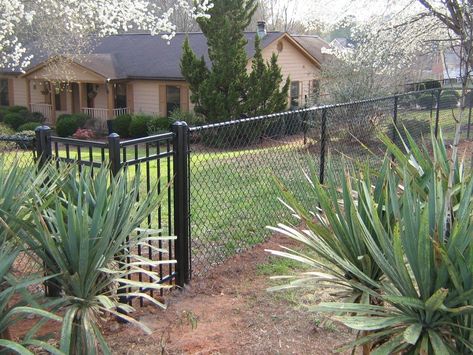 Black Chain Link Fence, Chain Link Fence Installation, Chain Fence, Fence Options, Boat Club, Privacy Fence Designs, Backyard Fence, Backyard Buildings, English Gardens