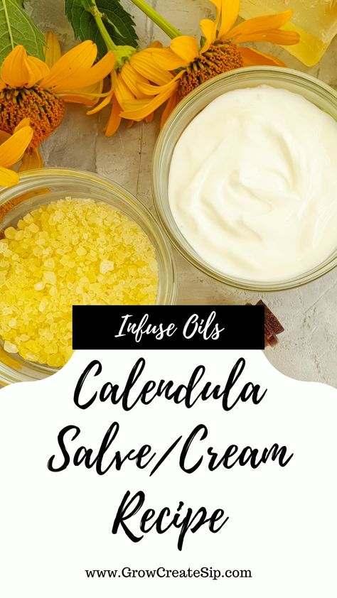 Calendula Tallow Balm, How To Make Calendula Oil, Calendula Oil Recipes, Calendula Body Butter, Calendula Face Cream Diy, How To Make Calendula Salve, Calendula Cream Recipe, Calendula Salve Recipe, Shampoo Homemade