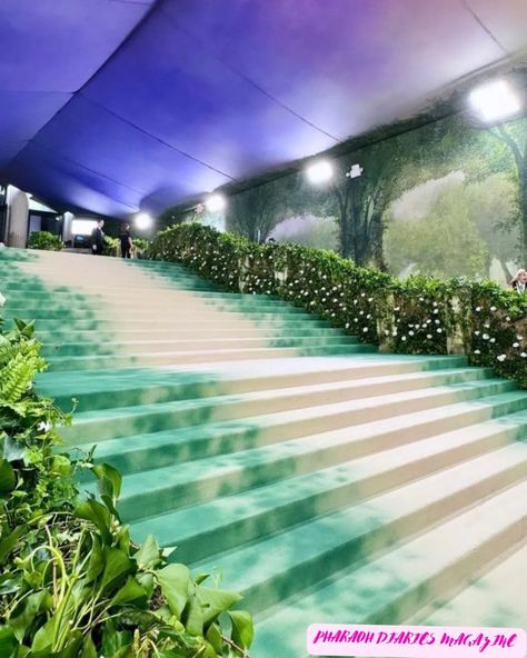 Here's the first glimpse of the Met Gala 2024 carpet Pharaohs #metgala Met Gala Red Carpet Background, Red Carpet Background, Official Dresses, Met Gala Red Carpet, Steps Design, The Met Gala, Summer Work, Green Carpet, Celebrity Makeup