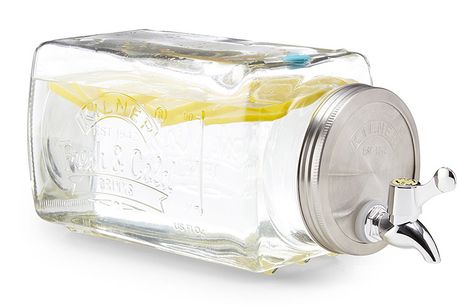 A rustic, space-saving take on the traditional refrigerator drink dispenser that combines a large glass mason jar with a screw on spigot lid. Housewarming Gift Ideas First Home, Drinks Dispenser, Wine Country Gift Baskets, Wine Dispenser, Beverage Fridge, Beverage Dispenser, Beverage Refrigerator, Beverage Dispensers, Uncommon Goods