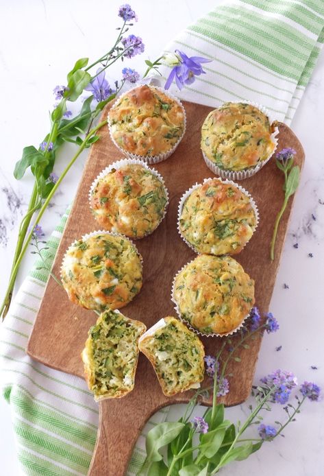 Zucchini Spinach & Feta Muffins  – Delicious Little Kitchen Recipes Banana Bread, High Energy Snacks, Veggie Muffins, Spinach Muffins, Fruit Muffins, Recipes Banana, Healthy Finger Foods, Bread Maker Recipes, Recipes Bread