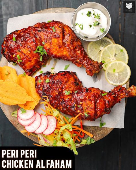 Peri Peri Chicken Alfaham | Chicken Starter | Get Curried | Chef Prateek Dhawan | seed, chicken meat, curd, recipe, piri piri | New Recipe Alert! peri peri chicken Alfaham taste absolutely juicy delicious. Do Try it this weekend. Ingredients- 2 Bay Leaves 1 tbsp Coriander Seeds 1... | By Get Curried - Facebook | Hi guys, this is your Punjabi chef Pratik Dawan. Not just any Dawan today I am Dawan. Who is going to make a delicious chicken recipe called peri peri chicken alfalm. So let's start coo Peri Peri Alfaham, Alfahm Chicken, Alfaham Chicken, Chicken Peri Peri, Chicken Starter, Peri Chicken, Cafe Display, Peri Peri Chicken, Food Experiments