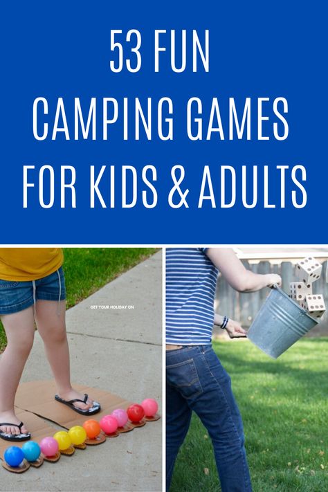 One of my favorite things about summertime camping is all the campsite games to be played! Here is a list of 53 fun camping games for kids and adults! Adult Sports Day Games, Sports Day Games For Adults, Fun Camp Games, Camping Games For Kids, Fun Camping Games, Sports Day Games, Camping Games For Adults, Outdoorsy Kids, Family Games Indoor