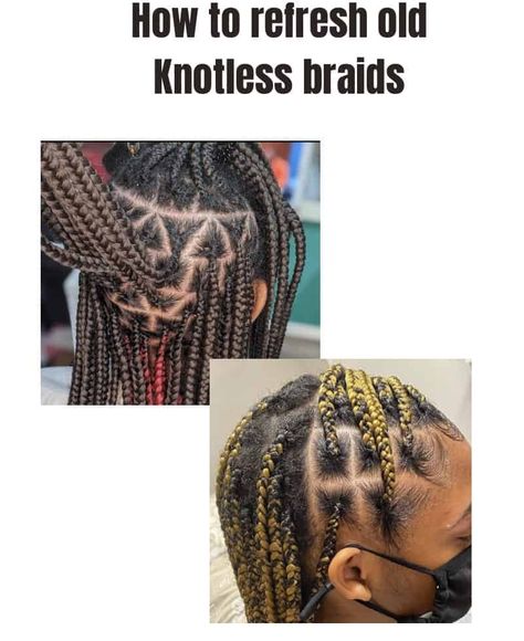 How to Refresh your Knotless Braids using 3 Methods Refreshing Knotless Braids, Refresh Knotless Braids, Old Knotless Braids, Refresh Braids, Braids Refresh, Braids Videos, Perm Rod Set, Braids Knotless, Summer Braids