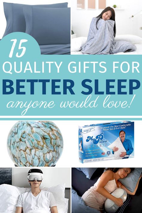 These gift ideas for better sleep are great for recipients of any age or stage in life. Truth is, we could all use a better night of sleep. #sleepbetter Sleep Basket Gift Ideas, Sleep Gift Basket Ideas, Sleep Gadgets, Goft Ideas, Not Enough Sleep, Sleep Lover, Help Sleep, When You Cant Sleep, Sleep Products