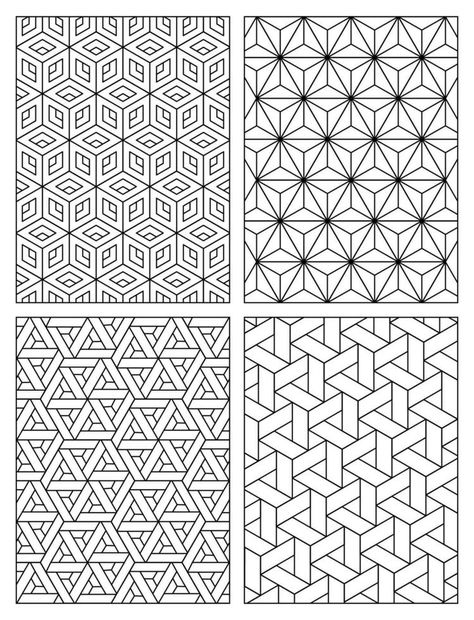 Geometric Pattern Coloring Page for adult Geometric Pattern Design Simple, Mindfulness Patterns, Fun Doodles, Geometric Coloring Pages, Diy Stencil, Blackwork Designs, Paper Art Design, Pencil Sketch Drawing, Pattern Coloring Pages