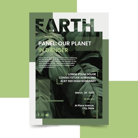 Free vector our planet is in danger post... | Free Vector #Freepik #freevector #eco-poster #environment-poster #recycle-poster #enviromental Typography Magazine, Magazine Cover Ideas, Magazine Design Cover, Graphisches Design, Flyer Design Layout, Info Board, Magazine Layout Design, Publication Design, Book Design Layout