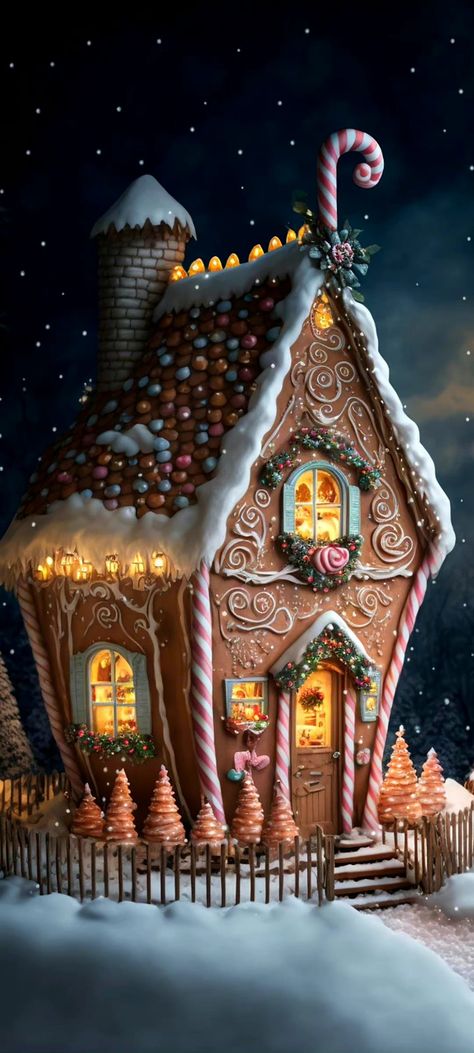 Halloween Party Appetizers, Winter Christmas Scenes, Pretty Christmas Decorations, Merry Christmas Images, Diy Watercolor Painting, Christmas Gingerbread House, Christmas Decorations For The Home, Clay Art Projects, Christmas Illustration