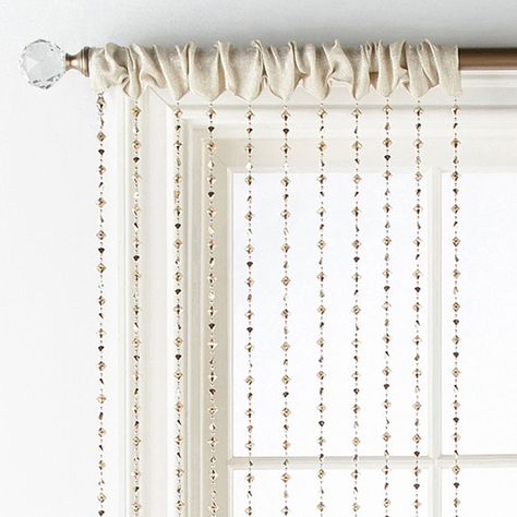 Beaded Door Curtains, Door Beads, Sheer Curtain Panels, Dekorasi Kamar Tidur, Beaded Curtains, Custom Drapes, Door Curtains, Curtain Patterns, Rod Pocket Curtains