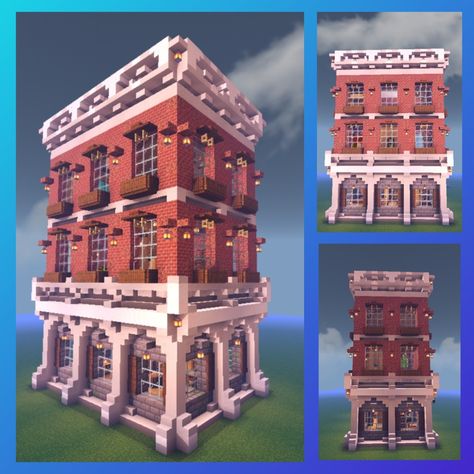 Minecraft Townhouse Tutorial, Minecraft Appartement Building, Minecraft Art Deco, Minecraft Medieval House, Minecraft Modern City, Minecraft Shops, Minecraft Steampunk, Minecraft City Buildings, Minecraft Modern