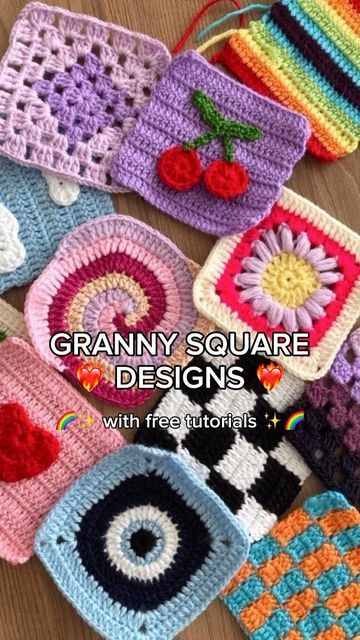 Gummy Bear Granny Square Crochet Pattern, Funky Granny Square Patterns, Things To Make For Craft Fairs, Cool Granny Square Crochet Pattern, Amigurumi Gummy Bear, Gen Z Crochet Patterns, Crochet Patterns Granny Square Easy, Pie Granny Square, Superfine Yarn Crochet Patterns