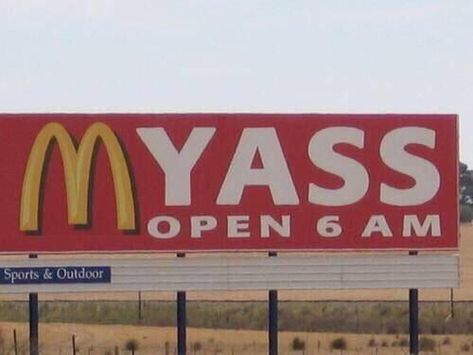 This is an actual billboard advertising a McDonalds in Yass, Australia - 9GAG Road, Funny