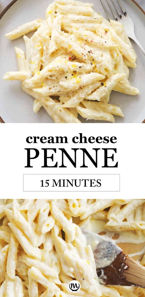 Easy, quick and inexpensive, this creamy penne pasta recipe makes a delicious meatless family meal ready in less than 15 minutes. #pastarecipes #easydinnerrecipes #quickandeasydinnerrecipes #quckdinnerideas Creamy Penne Pasta, Meatless Pasta Recipes, Penne Pasta Recipe, Pasta Recipes For Kids, Meatless Pasta, Meals Without Meat, Penne Pasta Recipes, Quick Pasta Recipes, Easy Pasta Dinner