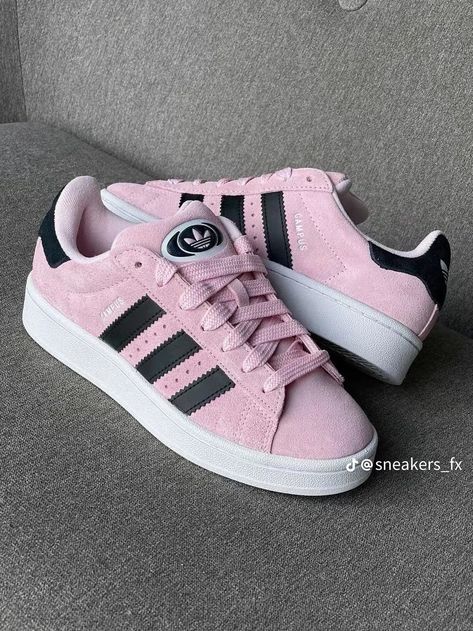 Adidas Campus 00s Black And Pink, Aesthetic Pink Sneakers, Adidas Campus 00s Pink, 2000s Sneakers, Pink And Black Campus 00, Pink Outfit Men, Shoes Adidas Campus, Adidas Campus 00s Outfit, Campus 00s Outfit