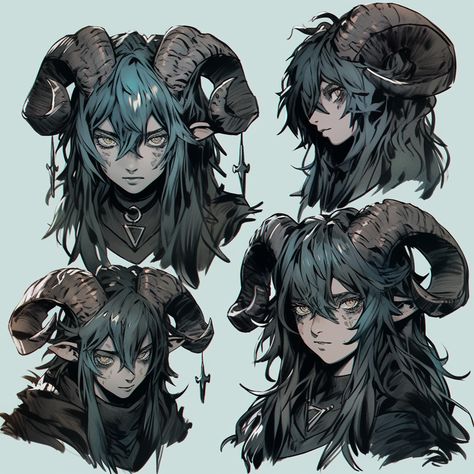 tired tiefling boy Anime Horns Reference, Tiefling Design Ideas, Horned Character Design Male, Forest Tiefling, Dnd Character Design Male Tiefling, Tiefling Names Female, Bg3 Tiefling Character, Feral Tiefling Male, Dnd Tiefling Female Character Design