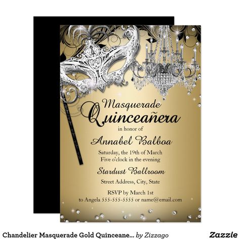 Chandelier Masquerade Gold Quinceanera Invite Quinceanera Masquerade, Gold Quinceanera, Quinceañera Invitations, Quinceanera Pink, Rose Gold Sparkle, Quinceanera Party, Quinceanera Invitations, Artisan Gift, Party Stores