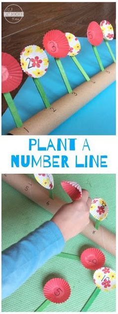 Plant a Number Line - this is such a fun clever math activity for toddler, preschool, kindergarten to practice counting with a fun, creative spring theme Math Activities For Toddlers, Spring Theme Preschool, Line Math, Spring Lessons, Preschool Garden, Spring Preschool, Skip Counting, Odd Numbers, Math Game