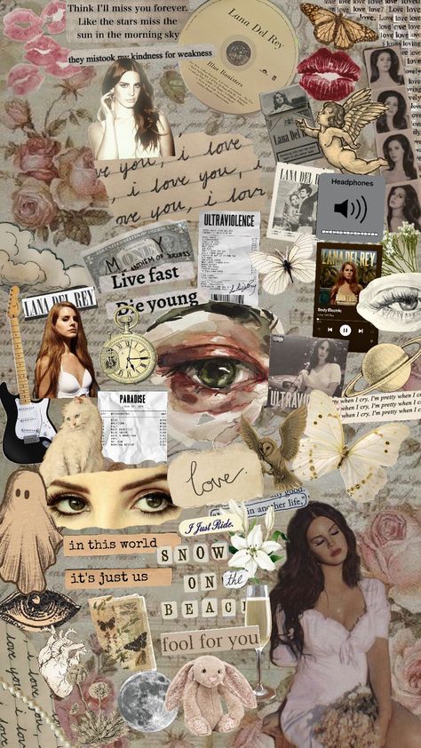 Collage Wallpaper Lana Del Rey, Cute Lana Del Rey Wallpaper, Vintage Lana Del Rey Wallpaper, Lana Del Rey Shuffle Wallpaper, Lana Del Rey Aesthetic Wallpaper Collage, Lana Collage Wallpaper, Lana Del Ray Background, Iphone Wallpaper Lana Del Rey Aesthetic, Lana Del Rey Board