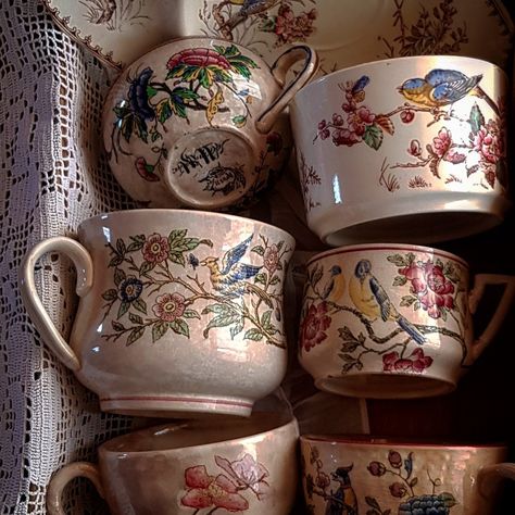 Antique Vintage Decor, Decor 2024, Cups And Saucers, Dream House Decor, الرسومات اللطيفة, Cups And Mugs, Vintage Tea, Ceramic Pottery, Antique Vintage