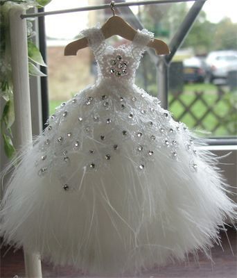 Swarovski Crystal Dress, Dress On Hanger, Mini Dress Form, Art Dresses, Miniature Clothes, Accessoires Barbie, Dollhouse Clothes, Tiny Dress, Miniature Dress