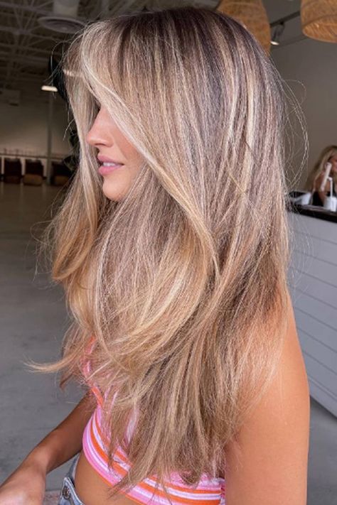 Ayla Woodruff Hair, Bride With No Veil, Light Beige Brown Hair Highlights, Natural Dimensional Blonde, Mini Highlights Hair Blonde, Dirty Blonde Hair With Highlights Straight, Natural Blonde Hair Color Ideas, Light Beige Brown Hair, Light Brown Hair With Highlights Blonde