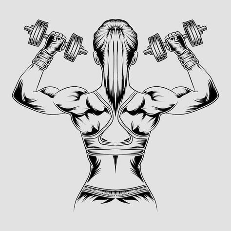 Gym Tattoo Design, Gym Dumble, Crossfit Art, Exercise Pictures, Gym Logos, Gym Vector, Girl Exercise, Gym Icon, Woman Gym