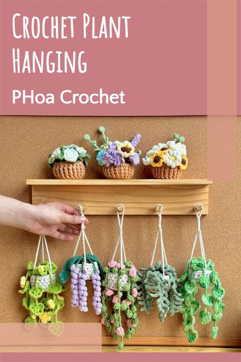 This Crochet Plant Hanging is the perfect size and shape to decorate any space! Plus, it makes a great gift! Finished size is approximately 20-30 cm or 7.8-11.8 inches. Paid pattern. Free Crochet Patterns Plants, Crochet Garden Ideas, Crochet Hanging Plant Pattern Free, Free Crochet Plant Patterns, Free Crochet Hanging Plant Pattern, Hanging Plants Crochet, Crochet Plants Free Pattern, Crochet Hanging Plants, Crochet Hanging Plant Pattern