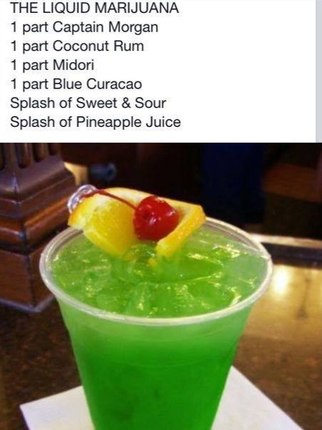 Apple Pucker, Melon Liqueur, Coctails Recipes, Malibu Rum, Sour Mix, Light Rum, Captain Morgan, Munnar, Blue Curacao