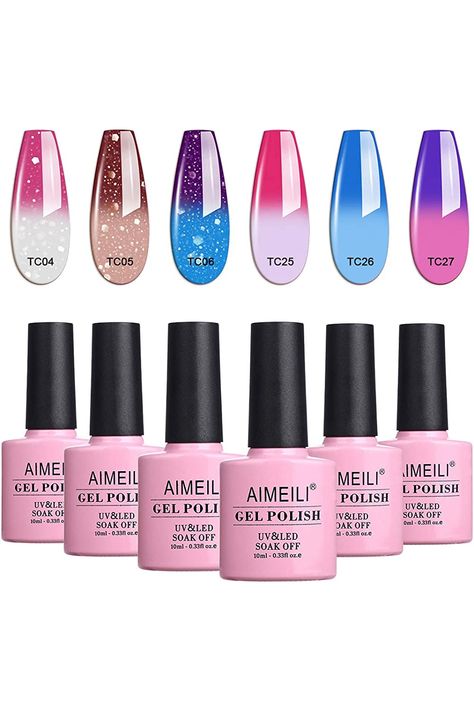 Mood Changing Nails, Mood Changing Nail Polish, Nail Polish Gel, Nail Polish Set, Gelish Nails, Gel Nail Polish Set, Builder Gel, Womens Nails, Nail Polish Sets