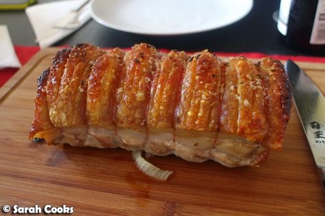 Sarah Cooks: Roast Pork Loin with Crackling Rolled Pork Loin, Rolled Pork Roast, Roast Pork Crackling, Roasted Pork Shoulder Recipes, Pork Lion Recipes, Crackling Recipe, Roast Pork Loin, Boneless Pork Loin Roast, Roast Dinners