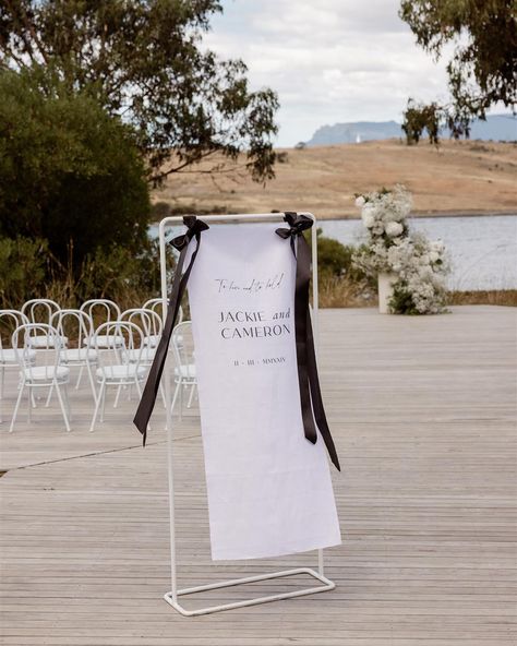 The linen signage era. . Photography & film @heartandcolour_photography Location @springbaymillweddings Celebrant @moments.bydane Flowers @theromantics__ Stationery @blossie Linens @weedinghire Napkins @floutextileanddesign Music @soundsgoodaus @hugobladel Gown @kyhastudios Suit @oscarhunttailors Hair @ariannecassidy.hairandmua Full planning, design, coordination and lighting @artaud_and_co . #tasmanianwedding #weddingphotography #weddinginspiration #weddingdress #weddingday #wedd... Vintage Wedding Signage, Linen Signage, Hedsor House, Tropical Theme Party, Photography Location, Wedding 2025, Sign Stand, Ceremony Decor, Photography Film