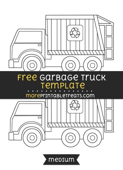 Free Garbage Truck Template - Medium Trash Truck Template Free Printable, Garbage Truck Preschool Craft, Garbage Truck Craft, Cake Truck, Truck Template, Community Helpers Preschool Crafts, Transportation Theme Preschool, Truck Crafts, Colors For Toddlers