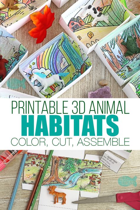 Habitats Activities For Preschool, Animal Habitat Activities Kindergarten, Junior Animal Habitat Badge Ideas, Ocean Habitat Craft, Animal Habitats Kindergarten Crafts, Habitat Crafts For Kindergarten, Kindergarten Habitat Activities, Animal Poster Board Project, Animal Habitats Junior Badge Ideas