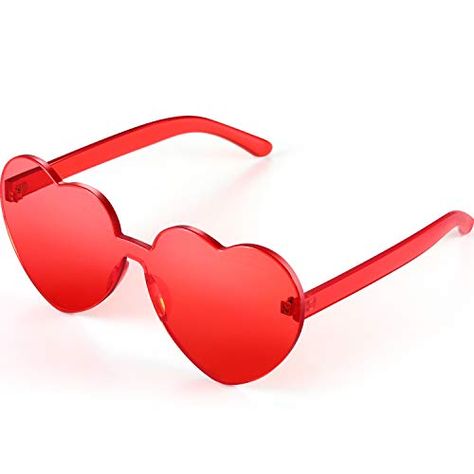 Red Sunglasses Outfit, Heart Shape Sunglasses, Sunglasses Party, Transparent Heart, Sunglasses Transparent, Clear Glasses Frames, Small Sunglasses, Heart Shaped Glasses, Shape Sunglasses