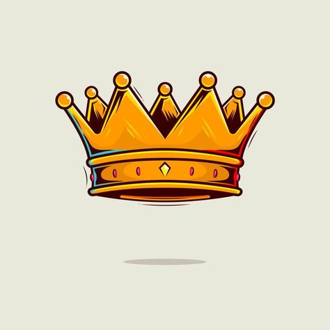 Crown cartoon illustration Premium Vecto... | Premium Vector #Freepik #vector #crown #cartoon #luxury #award Cartoon Crown Tattoo, King Crown Drawing Design, Crown Vector Design, Fire Crown Drawing, King 👑, Logo Crown Design, Crown Illustration Queen, Crown Cartoon Drawing, Cute Crown Drawing