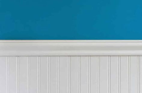 Wainscoting vs Beadboard: What's the Difference? | Lamont Bros. Beadboard Wainscoting Hallway, Wainscoting Beadboard Ideas, Wainscoting With Beadboard, Wainscoting With Chair Rail, Stained Beadboard Walls, Floor To Ceiling Beadboard, Bathrooms With Beadboard Wainscoting, Beadboard Chair Rail, Beadboard Hallway