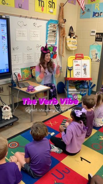 Jennifer Craft on Instagram: "I love writing songs for my kiddos! #teachersofinstagram #verbs #kindergarten #teacherlife #kindergartenteacher" Tara West Kindergarten Writing, Kindergarten Verb Activities, Kindergarten Nouns And Verbs, Vocabulary Activities For Kindergarten, Verbs Kindergarten, Phonics Crafts, Verb Song, Teaching Nouns, Teaching Cursive Writing