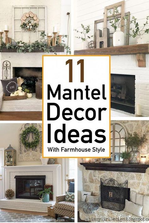 Farmhouse Fireplace Mantels, Fireplaces And Mantels, Farmhouse Mantel, Mantel Decor Ideas, Fireplace Mantle Decor, Fireplace Mantel Decor, Farmhouse Fireplace, Decor Ikea, Mantel Decor