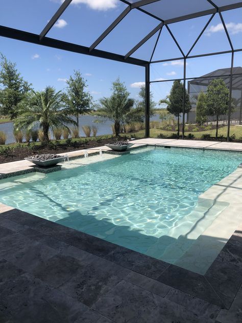 Screened Pool Patio Ideas, Texas Pool Landscaping Backyards, Screened Pool Enclosure, Screened In Pool, Enclosed Pool Patio Ideas, Florida Pool Patio Ideas, Pool Backyard, Screen Pool Patio Ideas, Pool Enclosures Screened