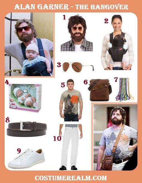 How To Dress Like Alan Garner Costume Guide For Halloween And Cosplay Alan Hangover Costume, The Hangover Halloween Costume, Chow Hangover, Hangover Costume, Alan Garner, Carlos Costume, Snap Dance, Ricky Bobby, White Sneakers Men