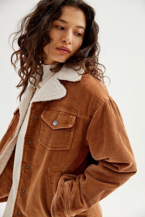 UO Melanie Corduroy Sherpa Jacket | Urban Outfitters Corduroy Sherpa Jacket, Gilet Long, Pull N Bear, Anorak Jacket, Sherpa Jacket, Trucker Jacket, Corduroy Jacket, Sherpa Lined, Jacket Women