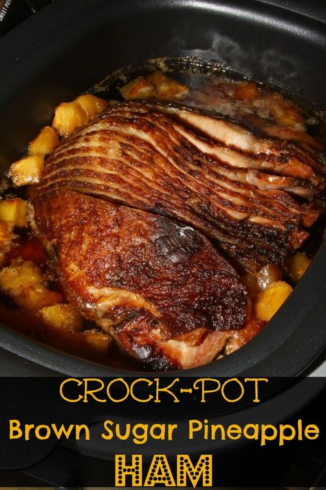 Brown Sugar Pineapple Ham, Quick Slow Cooker Meals, Brown Sugar Pineapple, Brown Sugar Ham, Pineapple Ham, Crockpot Ham, Delicious Slow Cooker Recipes, Baked Ham, Christmas Food Dinner