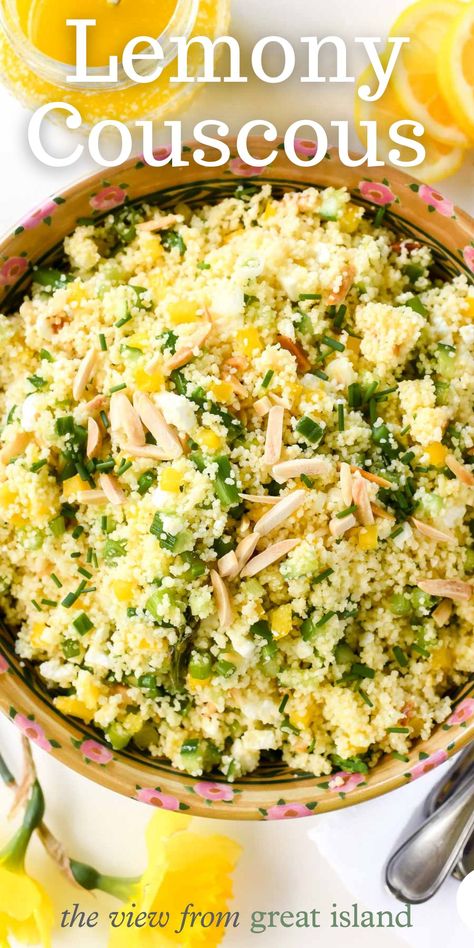 Lemon Couscous, Pearl Couscous Salad, Light Dinners, Couscous Salad Recipes, Island Recipes, Meals Ideas, Savory Salads, Couscous Recipes, Afternoon Delight