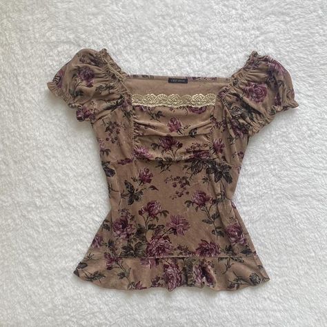 L’est rose coquette japanese milkmaid bardot top,... - Depop Boho Whimsical, Coquette Top, Milkmaid Top, Tøp Aesthetic, Camo Top, Future Wardrobe, Bardot Top, Whimsical Fashion, Top Floral