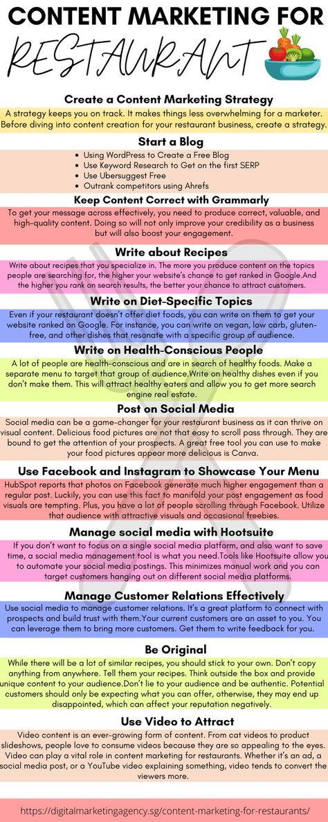 Content marketing is the core of digital marketing. It aims at turning your audience into customers through valuable content. But, the valuable content on your blog/website or social media channels needs to be seen by potential customers. In this article, we will discuss ways in which you can use content marketing to multiply your restaurant business’s revenue. For more details and information kindly visit our website https://digitalmarketingagency.sg/content-marketing-for-restaurants Hotel Marketing Ideas Social Media, Content Ideas Restaurant, Marketing Ideas For Restaurants, Social Media Design Restaurant, Restaurant Content Ideas, Restaurant Marketing Ideas, Restaurant Content, Marketing For Restaurants, Restaurant Manager