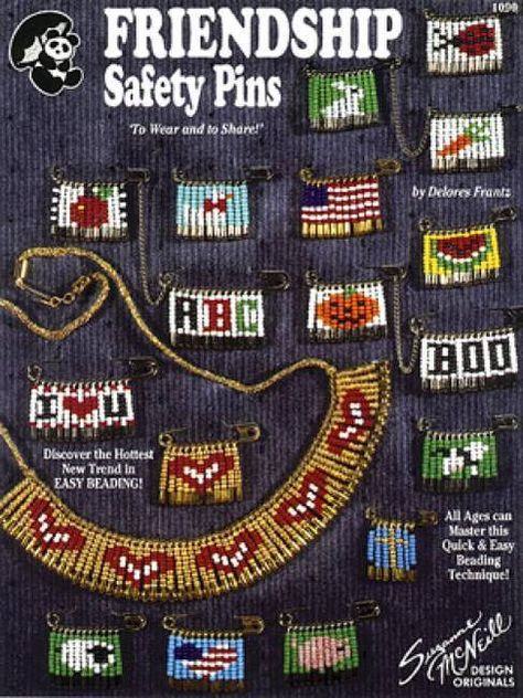 Safety Pin Jewelry Patterns, Safety Pin Art, Safety Pin Crafts, Safety Pin Bracelet, Jewelry Making Books, Safety Pin Jewelry, Seed Bead Crafts, Safety Pin Earrings, Christmas Patterns