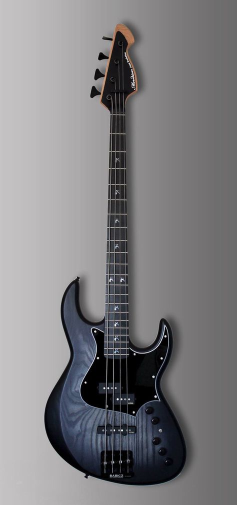 Beautiful #Blue woodgrain MERIDIAN Jazz Evolution four string bass guitar has become a MOST POPULAR RE-PIN - https://www.pinterest.com/DianaDeeOsborne/ddo-most-popular-re-pins/ - RESEARCH #DdO:) - BASSes OF LIFE - https://www.pinterest.com/DianaDeeOsborne/basses-of-life/ - Australian oceanic Mother of Pearl fret markers. Maple neck, ash body. 21 frets, black pickguard. Photo pinned via Sean Stogner. Custom Bass Guitar, Custom Bass, Beat Maker, Bass Guitar Lessons, Learning Guitar, Guitar Obsession, Music Equipment, Electric Bass Guitar, Guitar Lovers