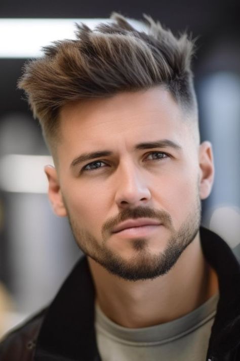 Short Textured Quiff Men's Hairstyle, Mens Quiff Hairstyles, New Hairstyle For Men, New Hairstyles For Men, Mens Haircuts Thick Hair, Quiff Hairstyles Men, Hair Tips For Men, Short Quiff, Mid Fade Haircut