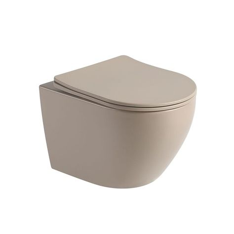 Beige Toilet, Living Essentials, Toilet Bowl, Boutique Design, Toilet Seat, Decoration Design, Bathroom Inspiration, Quick Release, Small Trash Can